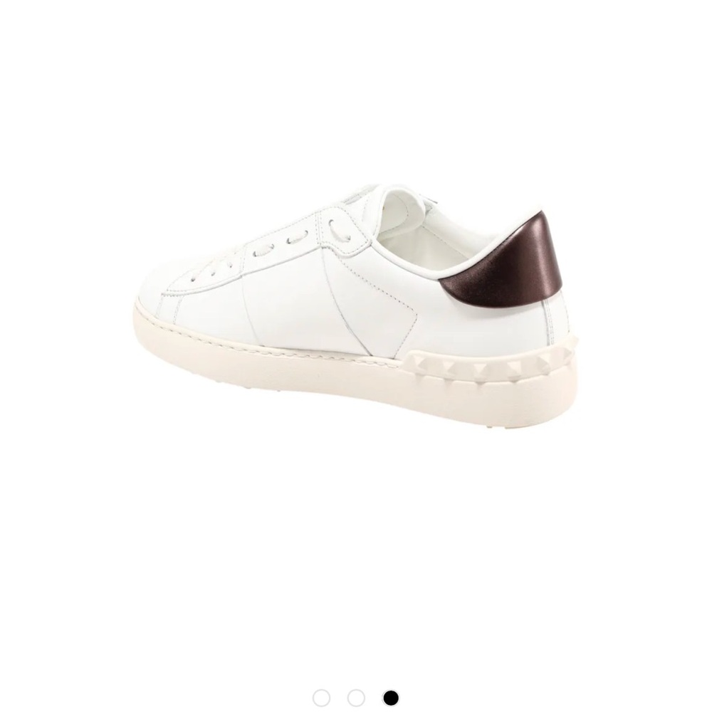 Valentino White Sneakers with Brown Heel